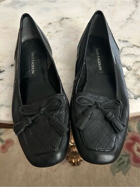 Enzo Angiolini Black Leather Tassel Loafers Sz 6. BB:344 6/29/26